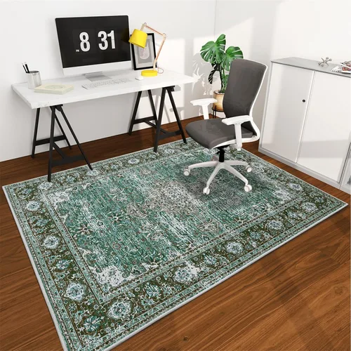Vista 21 de Tapete para silla de oficina para suelo de madera dura, 48"x36" tapete protector de escritorio de computadora de fácil deslizamiento para silla Hoja