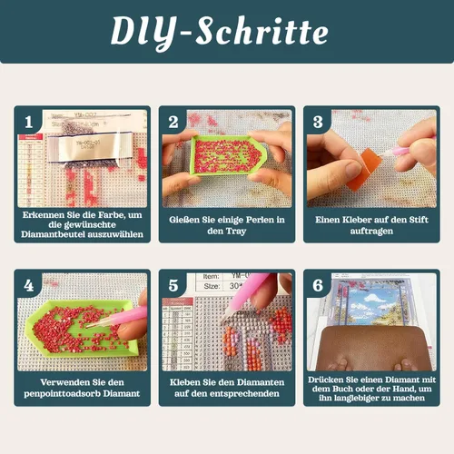 Vista 8 de MBYAUYN Kits de arte de diamantes para adultos, flores, pinturas de puntos de diamante de taladro completo, pinturas artísticas y manualidades