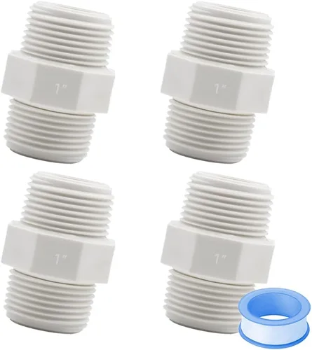 Vista 7 de 2 unids 1-1/2 "PVC accesorios de tubería pezón G1-1/2 X G1-1/2 macho a macho conector adaptador de acoplamiento de rosca HE023-1-1/2