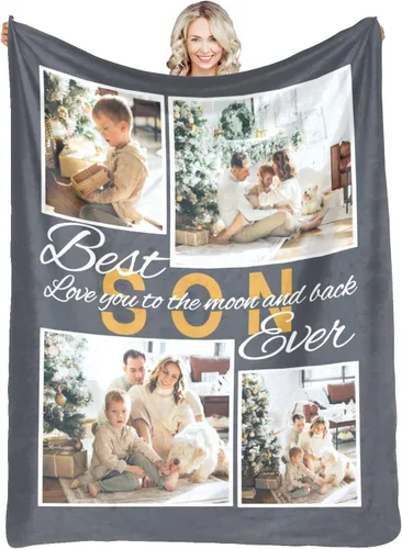 Vista 10 de Manta personalizada con fotos, mantas personalizadas con imagen para madre, padre, niños, hermana, amigos, parejas, cumpleaños, 1 foto, 30 x 40