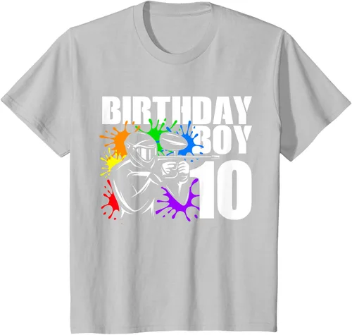 Vista 15 de Camiseta de 10 años de antigüedad, fiesta de cumpleaños para niños, Negro, S