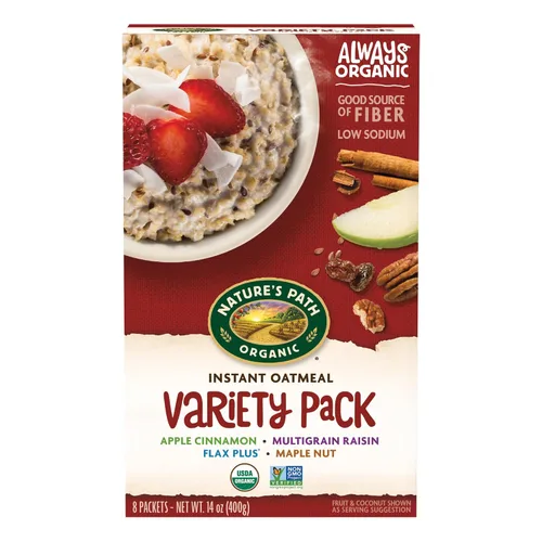 Vista 8 de Nature's Path Avena Instantánea Orgánica de Manzana y Canela, 14 oz (Paquete de 6), Sin OGM