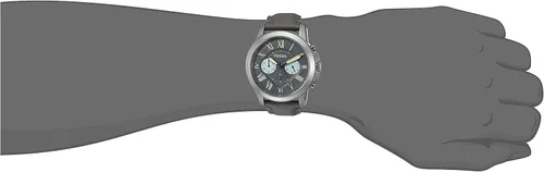 Vista 2 de Fossil de los hombres fs5183Grant Cronógrafo GunmetalCuero Negro Reloj
