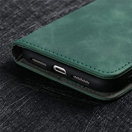 Vista 6 de Compatible con Google Pixel 6A, cubierta trasera magnética de piel, plegable, con ranura para tarjetero, para Google Pixel 6A