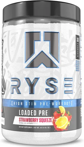 Vista 17 de RYSE Loaded - Polvo de preentrenamiento – Uva Bazooka – Preentrenamiento diario para hombres y mujeres con 390 mg de cafeína, beta alanina