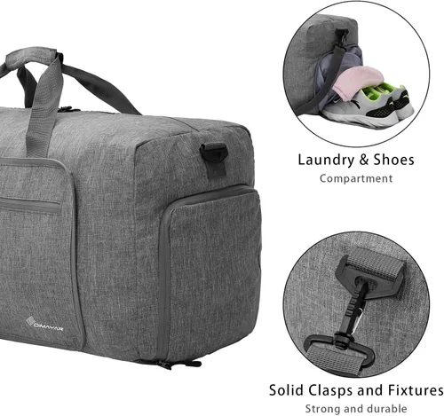 Vista 5 de Bolsa de viaje con compartimento para zapatos unisex resistente al agua