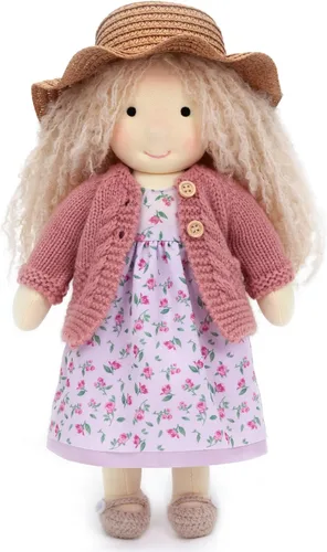 Vista 8 de BlissfulPixie Waldorf - Muñeca de trapo hecha a mano – Peluche de coleccionista personalizado para niños, regalo de cumpleaños con hermosa caja