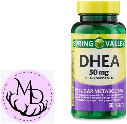 Vista 9 de Spring Valley - Tabletas DHEA, 50 mg, 50 unidades + calcomanía Dri Store (paquete 1 botella)