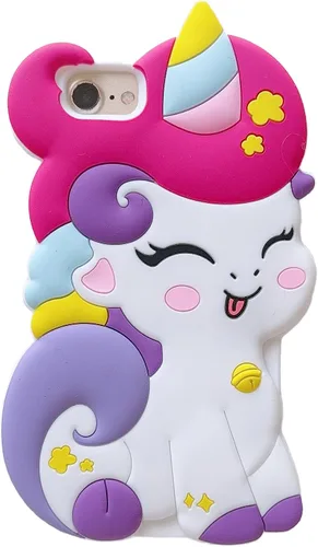 Vista 8 de Funda de silicona suave con diseño de flores coloridas de personajes de moda kawaii 3D para iPhone 12/iPhone 12 Pro de 6.1 pulgadas