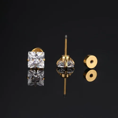 Vista 5 de MILACOLATO 5 PACK Titanium Stud Earrings for Women Men Hypoallergenic Titanium Post Stud Earrings Flatback Cubic Zirconia 20G Tragus Cartilage