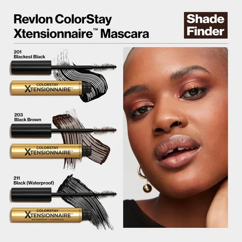 Vista 8 de Revlon ColorStay Xtensionnaire - Suero alargador de pestañas y rímel en uno, cepillo cónico para pestañas de aspecto 2 veces más largo, infundido