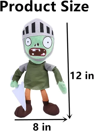 Vista 3 de JHESAO 12 pulgadas PVZ Plants and Knight Zombies Juguetes de peluche Zombies normales Peluches PVZ Peluches 1 2 Peluche Suave Caballero Zombie Nuevo