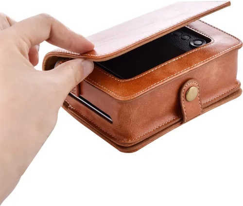 Vista 8 de Rieibi Mini EVO - Funda protectora de piel sintética retro para cámara instantánea Fujifilm Instax Mini EVO - Funda extraíble con correa ajustable