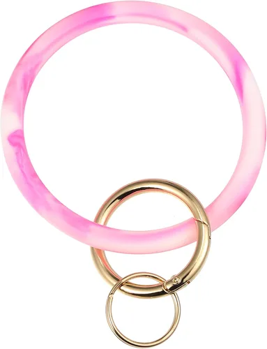 Vista 7 de VOCOSTE Llavero de pulsera llavero de silicona para mujer llavero redondo