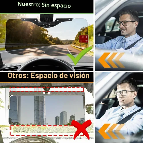 Vista 3 de Visera solar para automóvil, (juego de 2 piezas) UV400 antipolarizado/antirreflejo, ajustable, extensor de visera solar para automóvil, fácil