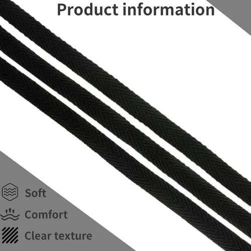 Vista 4 de Cinta de sarga negra 3/8" x 50yd para coser Negro 003