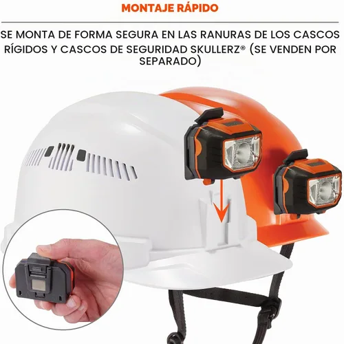 Vista 7 de Ergodyne - 60191 Faro de casco duro, Skullerz 8981, naranja