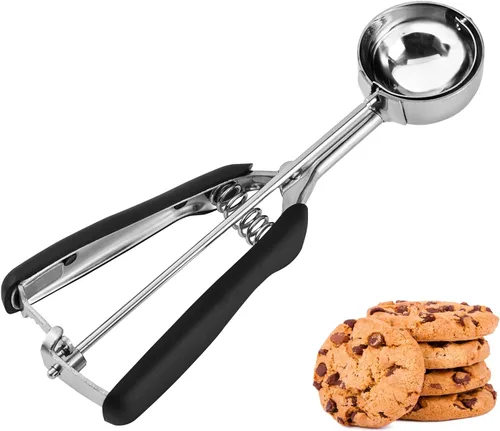Vista 21 de JUNADAEL J Cuchara de galletas de 4 cucharadas, cucharadas de galletas de 2 onzas para hornear, cuchara para magdalenas para hornear, agarre cómodo