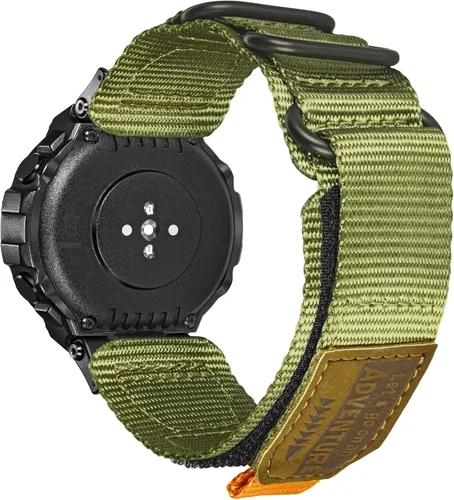 Vista 6 de torbollo Compatible con Amazfit T-Rex/T-Rex Pro/T-Rex 2, correa de reloj de nailon duradera, correa de grado militar con aro y bucle hebilla
