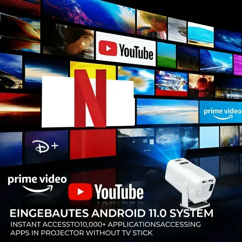 Vista 8 de Proyector inteligente portátil nativo 1080P 4K compatible con 300 lúmenes ANSI