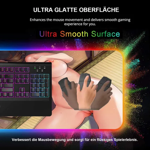 Vista 5 de Gamer XXL - Alfombrilla de mouse de color grande RGB Anime Girl Sexy Butt Breasts Chest Color Gaming Desk LED Mousepad pad pad pad tapete tapete