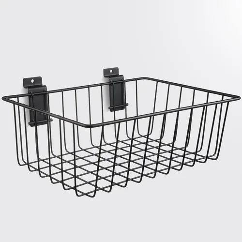 Vista 7 de Eaasty 2 cestas de metal ventiladas montadas para colgar en paneles de garaje (11.8 x 7.9 x 3.9 pulgadas)