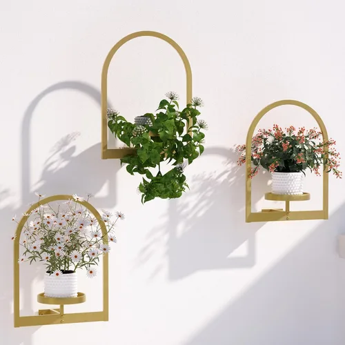 Vista 9 de Flenpptly Soporte para plantas de pared, maceta de pared para plantas de interior, estantes de ventana para múltiples plantas en interiores