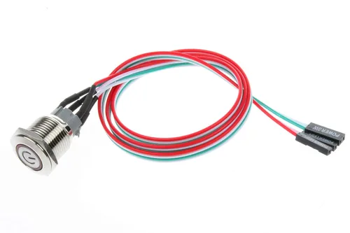 Vista 5 de Interruptor de chasis de 0.472 pulgadas, interruptor de botón de metal con cable de extensión de 22 pulgadas, rojo, amarillo, azul, verde, fuente