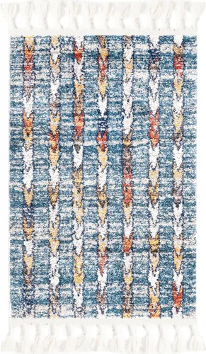 Vista 2 de Unique Loom Aramis Collection - Alfombra rectangular de 2 x 3 pies 1 pulgada, color azul y marfil