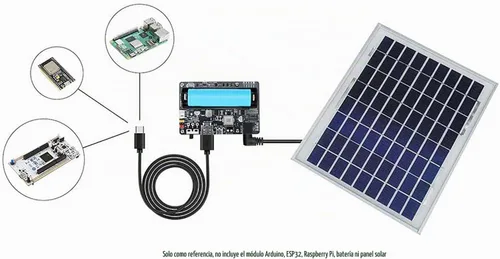 Vista 2 de Módulo de administrador de energía solar/energía, energía solar para panel solar de 5 V-24 V, soporta panel solar o puerto USB Ba-ttery carga