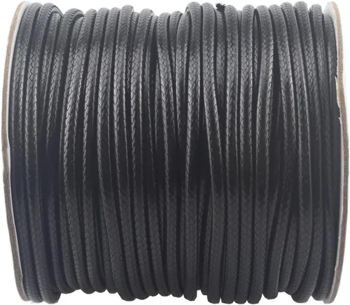 Vista 10 de Cordón de poliéster encerado para hacer joyas, cuerda encerada con carrete para hilo de manualidades (negro, 0.020 in (150 yardas))
