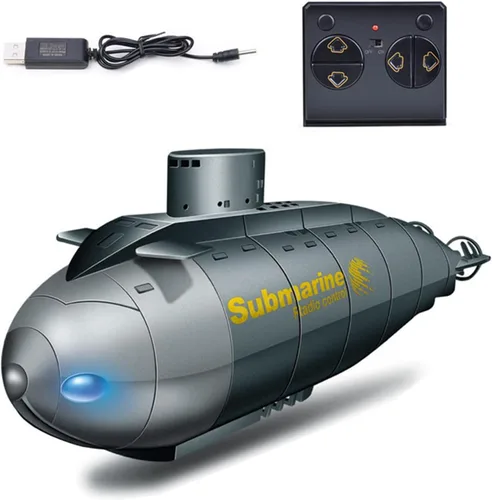 Vista 3 de GoolRC Mini submarino RC para, 2.4G 6CH Control remoto barco de control remoto submarino, modelo electrónico agua juguete barco para piscinas Negro