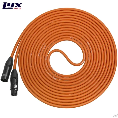 Vista 30 de LyxPro Cable de micrófono XLR hembra a macho de ángulo recto de 3 pines de 1.5 pies para altavoces amplificados, interfaz de audio, rendimiento