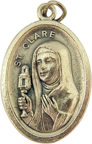 Vista 3 de Medalla católica de la tercera clase con base de tono plateado, 1.0in
