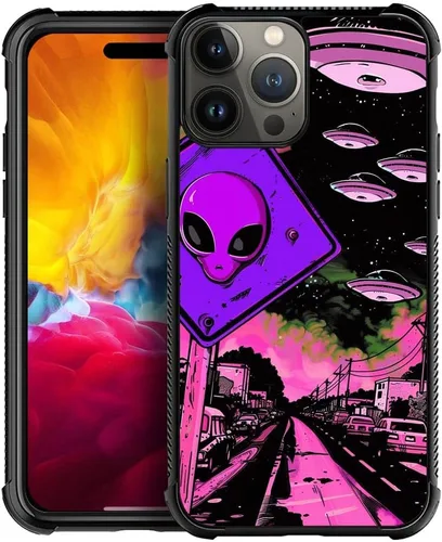 Vista 75 de CARLOCA Funda compatible con iPhone 15, increíble patrón de luz espacial nebulosa para niñas y niños, ultra protección, a prueba de golpes