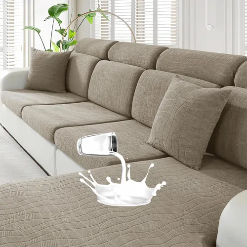 Vista 13 de MAXIJIN Fundas impermeables para cojín de sofá Fundas elásticas para asiento de sofá Fundas lavables, Fundas seccionales para cojines de exterior