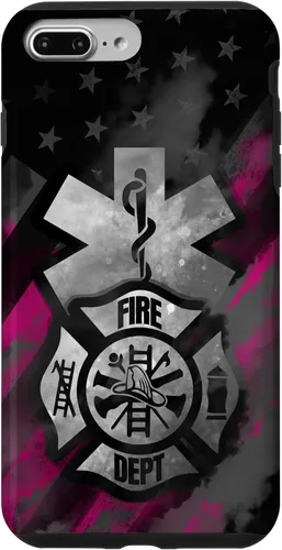 Vista 12 de EMT EMS Firefighter Pink Smoke Line USA American Flag Case for iPhone 17