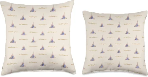Vista 3 de Disney Walt World - Almohada con estampado de castillo del 50 aniversario, 15.7 x 15.7 in, multicolor