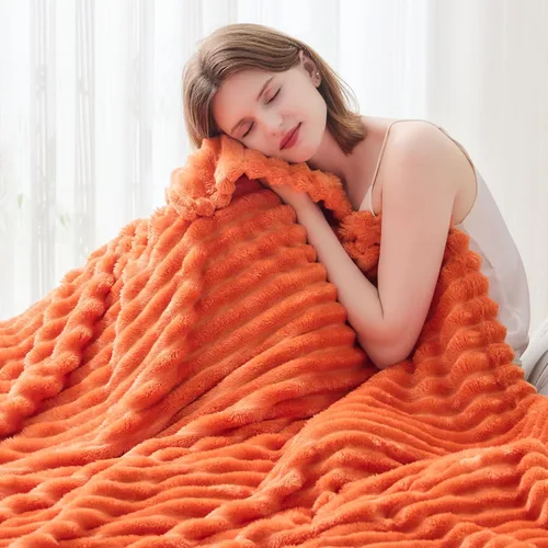 Vista 12 de NEWCOSPLAY Manta de Tiro Súper Suave Aqua Franela Sedosa Premium Forro Polar Jacquard Acanalado 3D Ligero Manta de Cama Uso en Todas las Estaciones