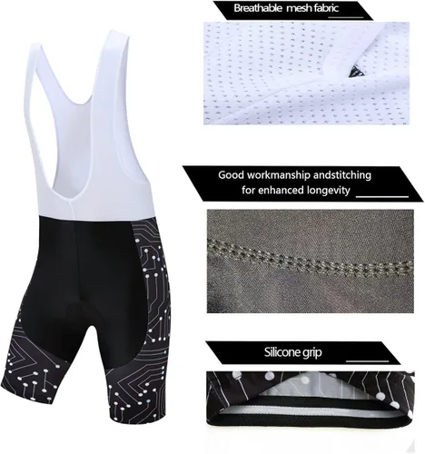 Vista 6 de Coconut Ropamo CR Men's Cycling Jersey Set Road Bike Jersey Zipper Pocket Bib Shorts with 4D Padded Cycling Clothing Set