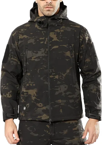Vista 8 de ANTARCTICA Chaqueta táctica militar con capucha suave impermeable para hombre