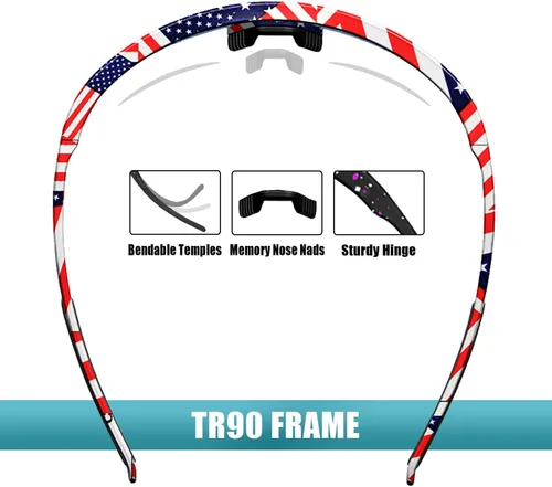 Vista 4 de YUNBLL&KO Gafas de sol polarizadas deportivas para hombres y mujeres, protección UV400, para niños, jóvenes, béisbol, para ciclismo, softbol y correr