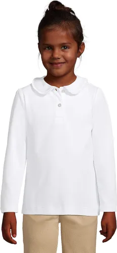 Vista 3 de Lands' End Camisa de punto con cuello Peter Pan de manga larga para niñas