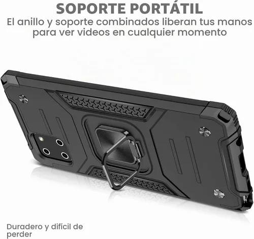 Vista 4 de Asuwish Funda para teléfono Samsung Galaxy Note 10 Lite con protector de pantalla de vidrio templado y soporte de anillo delgado híbrido protector