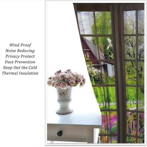Vista 66 de Cortinas de paisaje, ventana 3D, primavera, bosque, vida silvestre, paisajes de naturaleza, dormitorio, sala de estar, cortinas térmicas opacas de 2