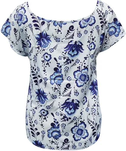Vista 3 de Women Shirts Casual Short Sleeve Tops Women Fashion Geometric Print Round Neck Short Sleeve Short Shirts for Women