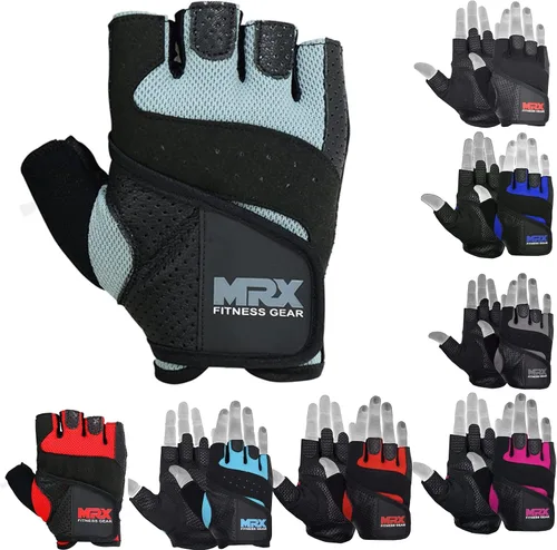 Vista 12 de MRX Guantes de levantamiento de pesas Pro Series Gym Fitness Entrenamiento Culturismo Guantes Tamaños