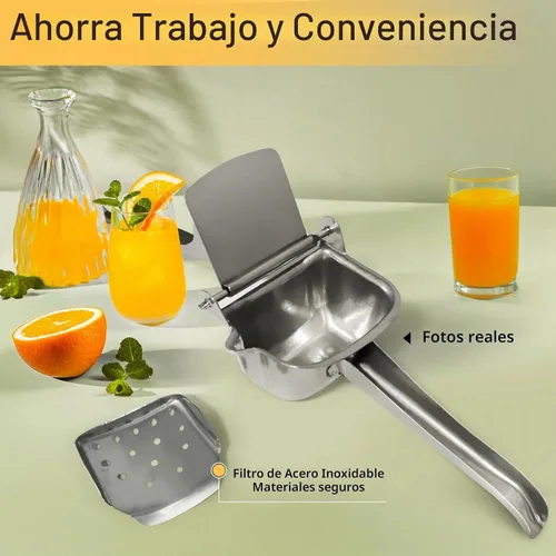 Vista 6 de Exprimidor manual de acero inoxidable, exprimidor de jugo de naranja, exprimidor de limón de acero inoxidable, exprimidor de jugo de naranja