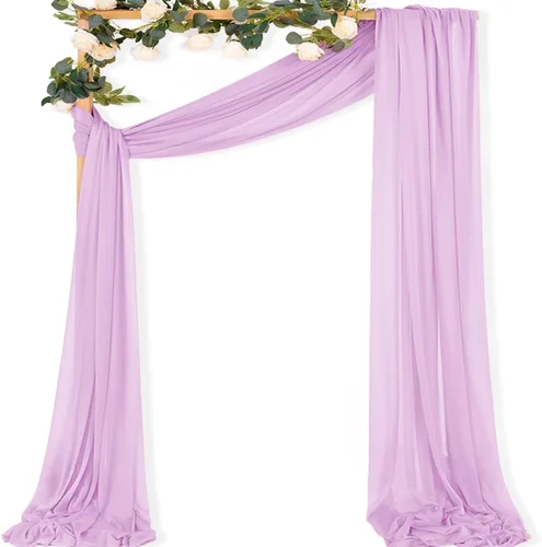Vista 11 de MLMC 1 panel de tela para arco de boda azul bebé, 29 x 20 pies, cortinas de gasa extralargas transparentes de 6.6 yardas, paneles de cortinas