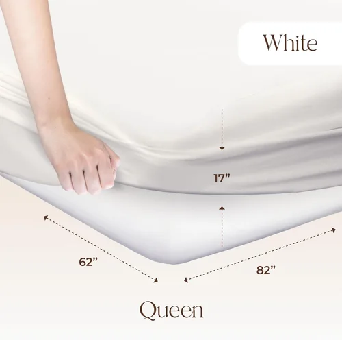 Vista 2 de Protector de colchón orgánico impermeable tamaño Queen – Protector de colchón 100% impermeable con protección de triple capa extrasuave, silencioso